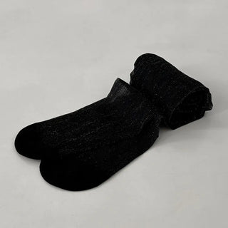 See-through Pearl Black Glitter Pantyhose