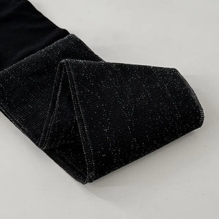 See-through Pearl Black Glitter Pantyhose