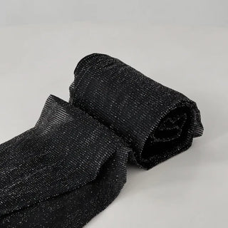 See-through Pearl Black Glitter Pantyhose