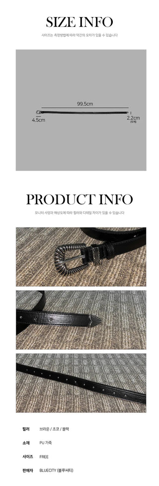 Bones Western Leather Belt