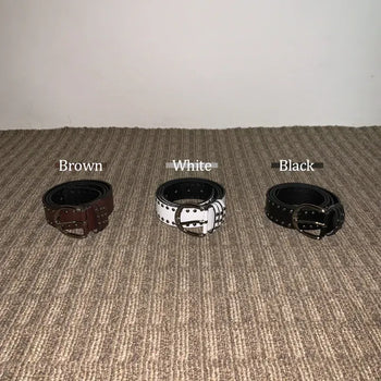 Studded Bold Leather Belt
