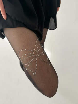 Seni Cubic Ribbon See-through Pantyhose