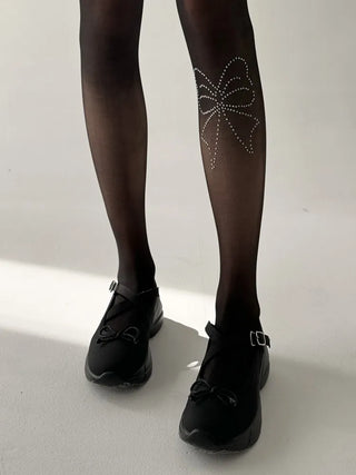 Seni Cubic Ribbon See-through Pantyhose