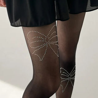 Seni Cubic Ribbon See-through Pantyhose