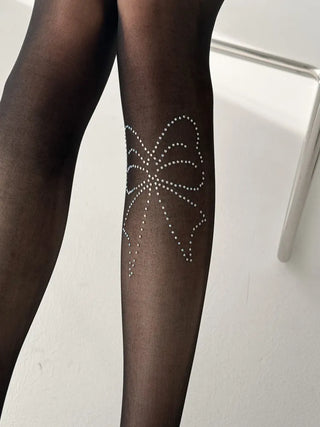 Seni Cubic Ribbon See-through Pantyhose