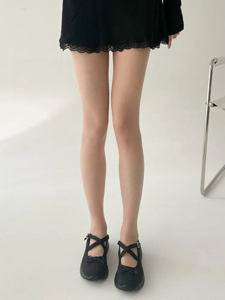 Seni Cubic Ribbon See-through Pantyhose