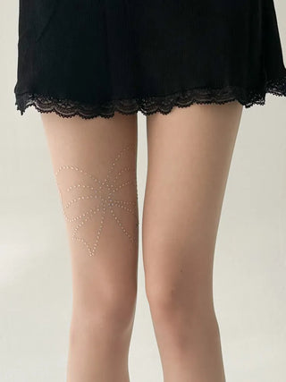 Seni Cubic Ribbon See-through Pantyhose