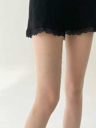 Seni Cubic Ribbon See-through Pantyhose
