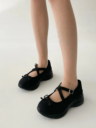 Seni Cubic Ribbon See-through Pantyhose