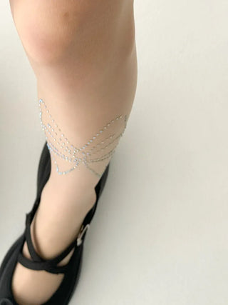 Seni Cubic Ribbon See-through Pantyhose