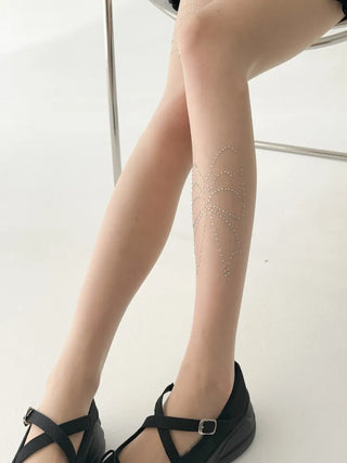 Seni Cubic Ribbon See-through Pantyhose