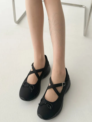 Seni Cubic Ribbon See-through Pantyhose