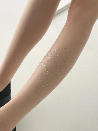 Seni Cubic Ribbon See-through Pantyhose