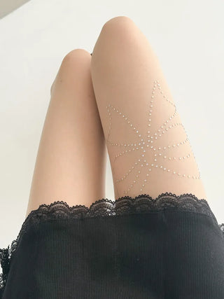 Seni Cubic Ribbon See-through Pantyhose