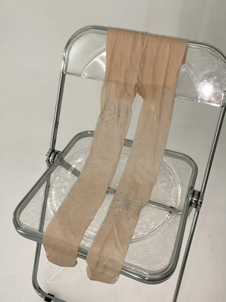 Seni Cubic Ribbon See-through Pantyhose