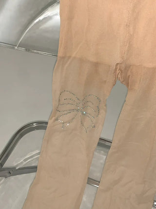Seni Cubic Ribbon See-through Pantyhose