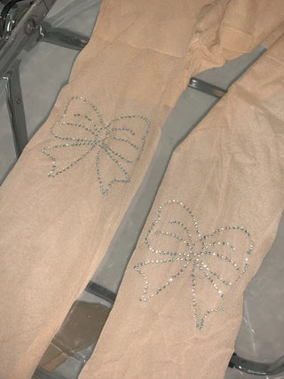 Seni Cubic Ribbon See-through Pantyhose