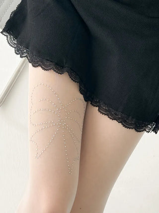 Seni Cubic Ribbon See-through Pantyhose