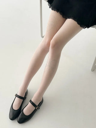 Seni Cubic Ribbon See-through Pantyhose