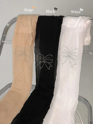 Seni Cubic Ribbon See-through Pantyhose
