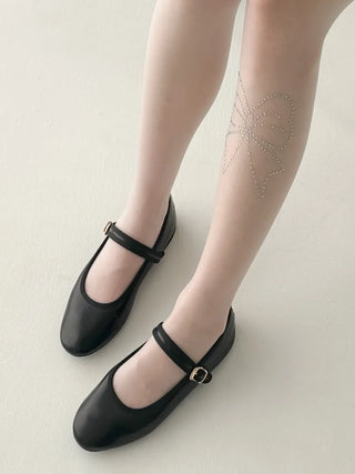 Seni Cubic Ribbon See-through Pantyhose