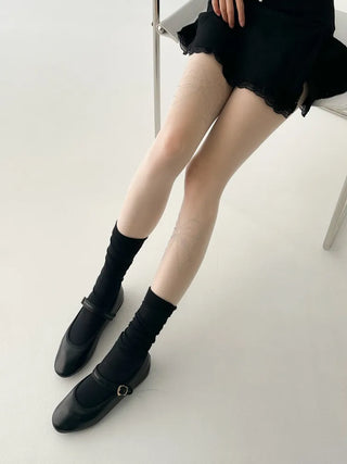 Seni Cubic Ribbon See-through Pantyhose