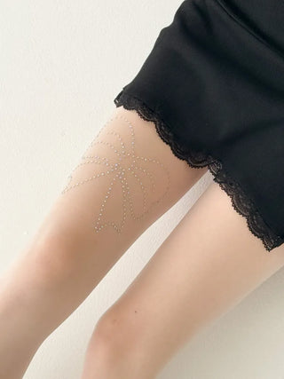 Seni Cubic Ribbon See-through Pantyhose