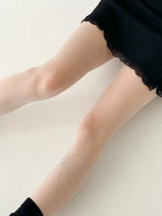 Seni Cubic Ribbon See-through Pantyhose