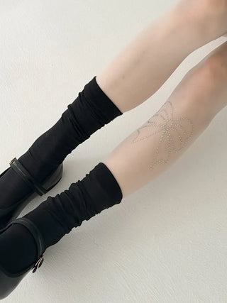 Seni Cubic Ribbon See-through Pantyhose