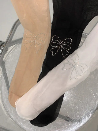 Seni Cubic Ribbon See-through Pantyhose