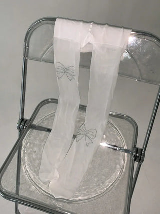 Seni Cubic Ribbon See-through Pantyhose