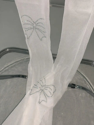 Seni Cubic Ribbon See-through Pantyhose