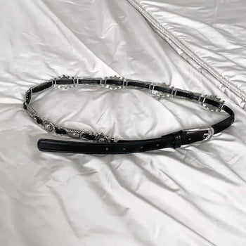 Lever Mix Antique Leather Chain Belt
