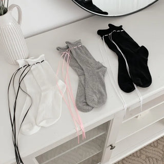 Summer Outfit Socks, See-through Knee Socks, Ribbon Long Socks Collection