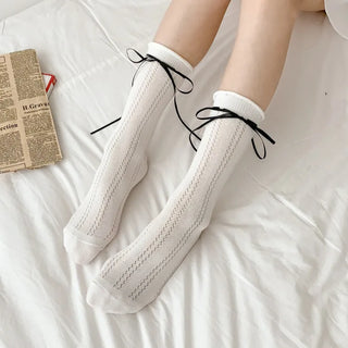 Summer Outfit Socks, See-through Knee Socks, Ribbon Long Socks Collection