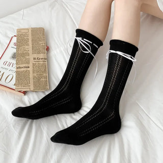 Summer Outfit Socks, See-through Knee Socks, Ribbon Long Socks Collection