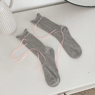 Summer Outfit Socks, See-through Knee Socks, Ribbon Long Socks Collection
