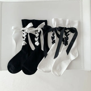 Summer Outfit Socks, See-through Knee Socks, Ribbon Long Socks Collection