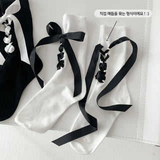 Summer Outfit Socks, See-through Knee Socks, Ribbon Long Socks Collection