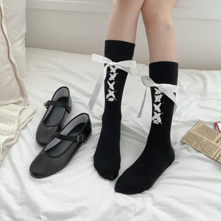 Summer Outfit Socks, See-through Knee Socks, Ribbon Long Socks Collection