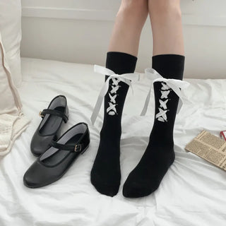 Summer Outfit Socks, See-through Knee Socks, Ribbon Long Socks Collection