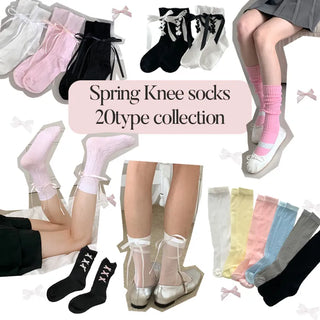 Summer Outfit Socks, See-through Knee Socks, Ribbon Long Socks Collection