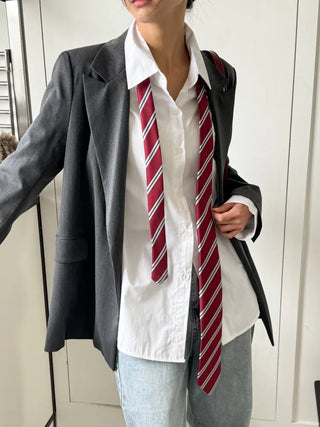 Slash Line Long Manual Necktie