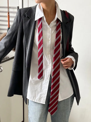 Slash Line Long Manual Necktie