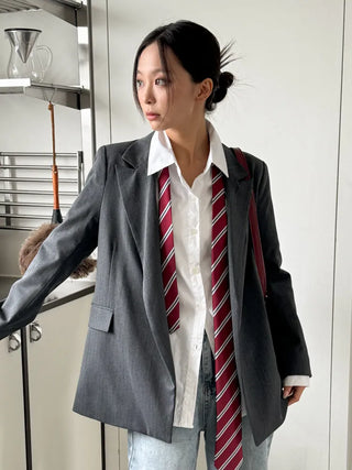 Slash Line Long Manual Necktie