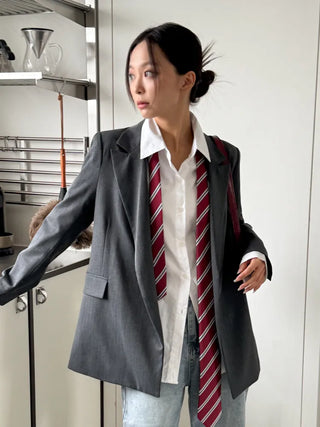 Slash Line Long Manual Necktie