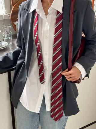 Slash Line Long Manual Necktie