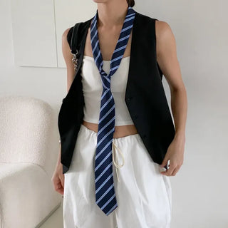 Slash Line Long Manual Necktie