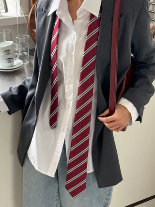 Slash Line Long Manual Necktie