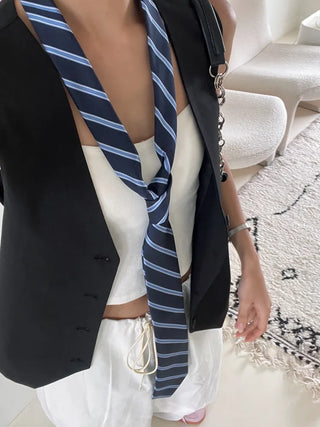 Slash Line Long Manual Necktie